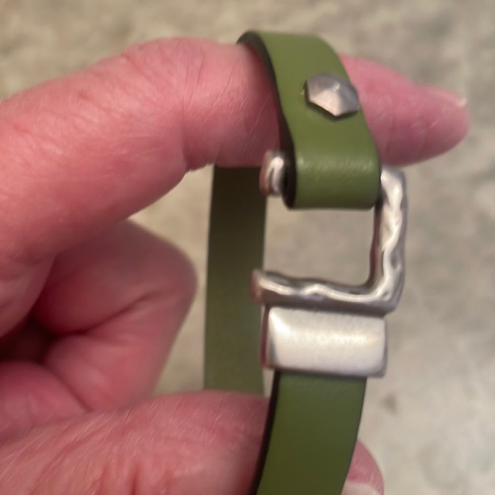 Leather & S Silver bracelet,